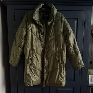 J. Crew Olive Green Puffer Jacket